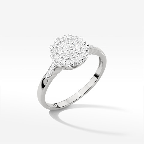 Pierścionek z diamentami 0,225ct białe złoto W0565