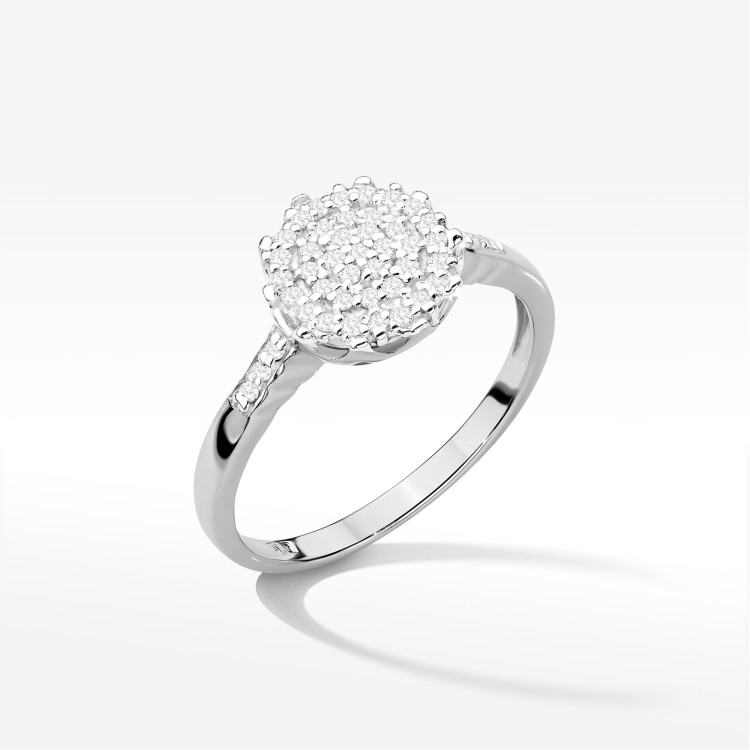 Pierścionek z diamentami 0,225ct białe złoto W0565