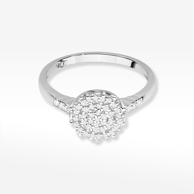 Pierścionek z diamentami 0,225ct białe złoto W0565