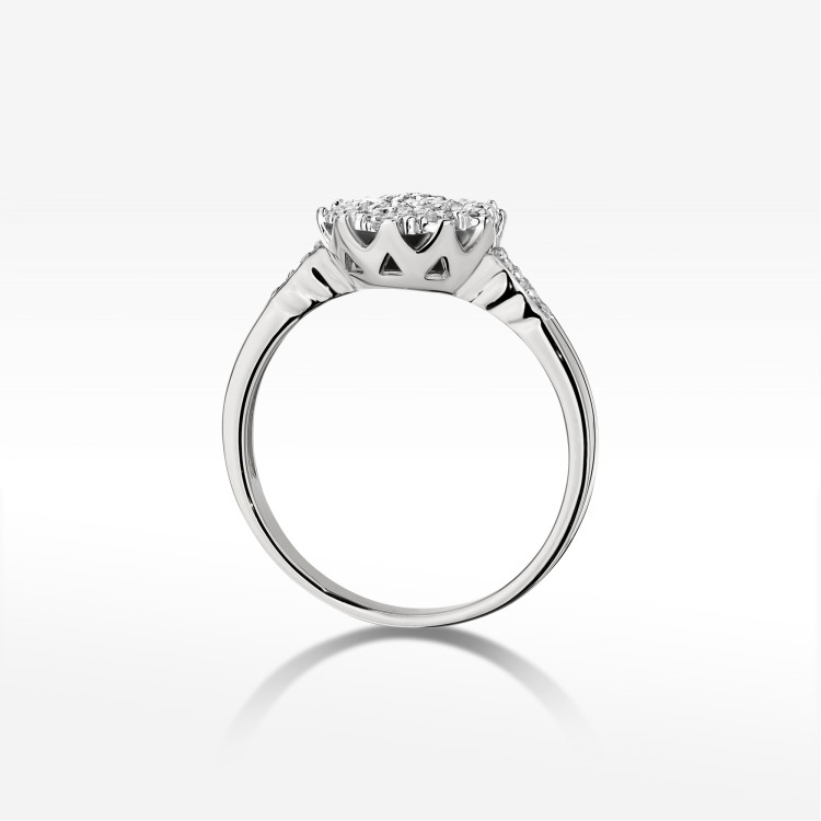 Pierścionek z diamentami 0,225ct białe złoto W0565