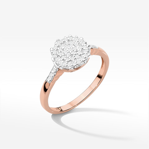 Pierścionek z diamentami 0,225ct różowe złoto W0565