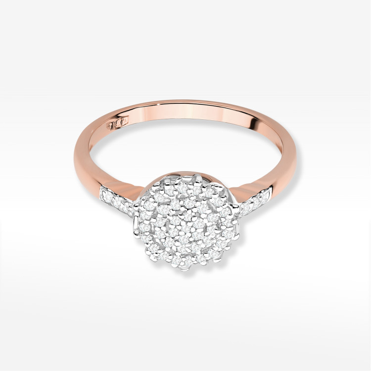 Pierścionek z diamentami 0,225ct różowe złoto W0565