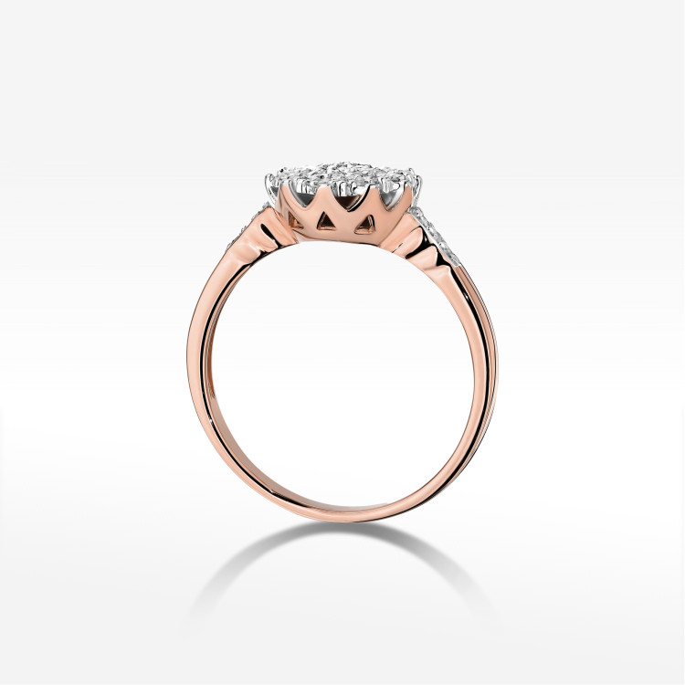Pierścionek z diamentami 0,225ct różowe złoto W0565
