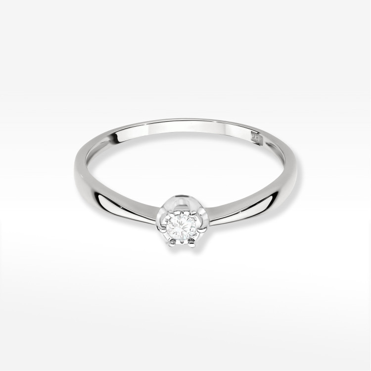 Pierścionek W0567 Diament 0,06ct białe złoto