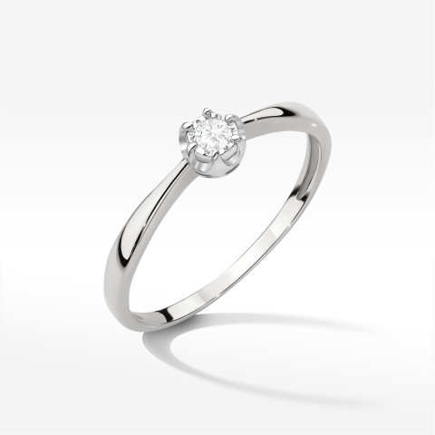 Pierścionek W0567 Diament 0,06ct białe złoto
