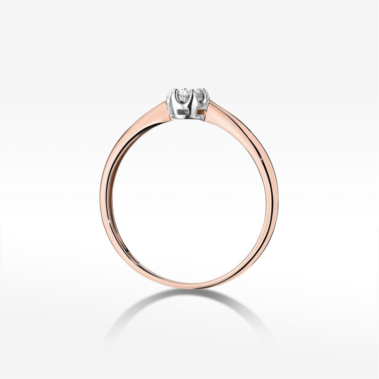 Pierścionek W0567 Diament 0,06ct różowe złoto
