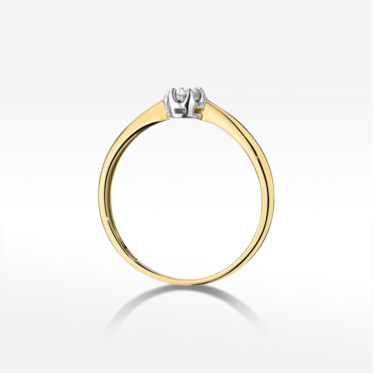 Pierścionek W0567 Diament 0,06ct żółte złoto