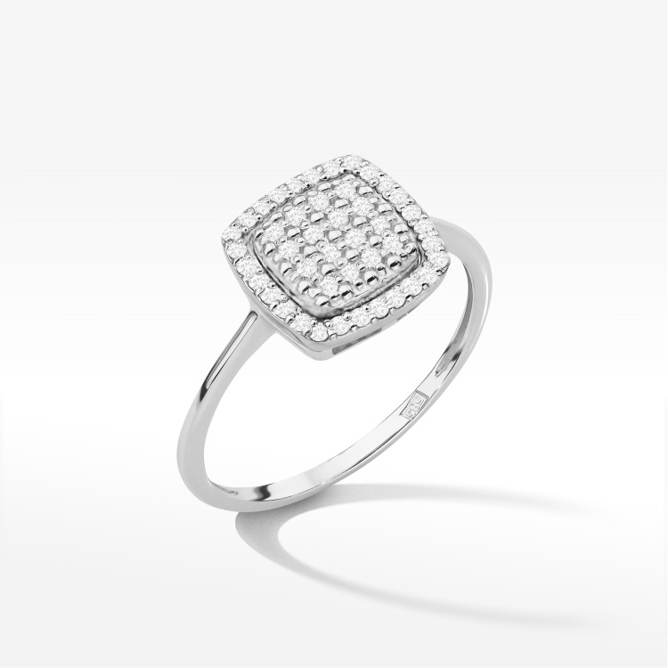 Pierścionek z diamentami 0,278ct białe złoto W0568