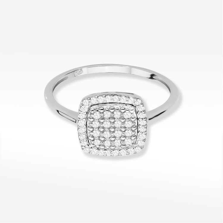 Pierścionek z diamentami 0,278ct białe złoto W0568