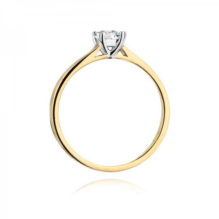 Pierścionek z żółtego złota z diamentem - próba 585 0,30CT W-347A
