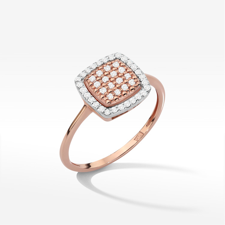 Pierścionek z diamentami 0,278ct różowe złoto W0568