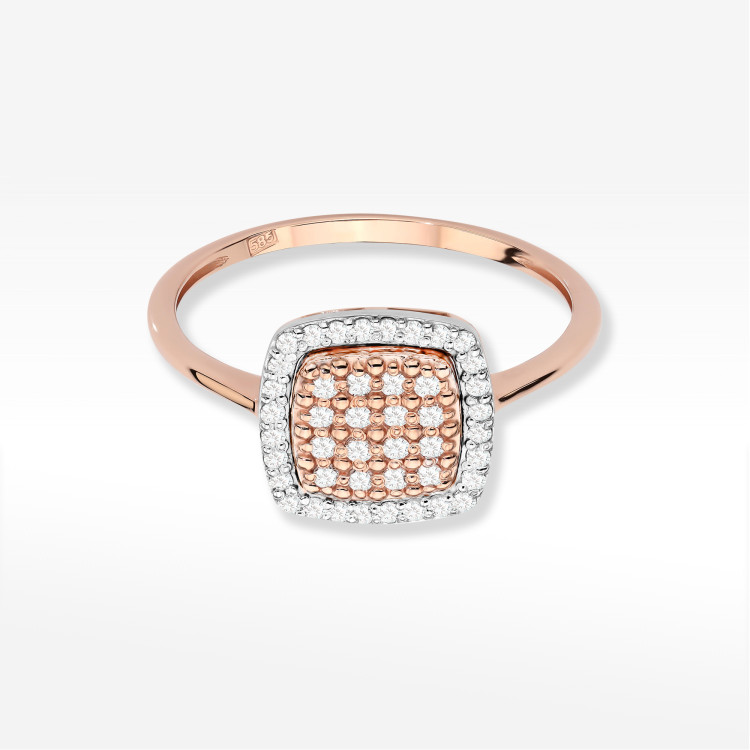 Pierścionek z diamentami 0,278ct różowe złoto W0568