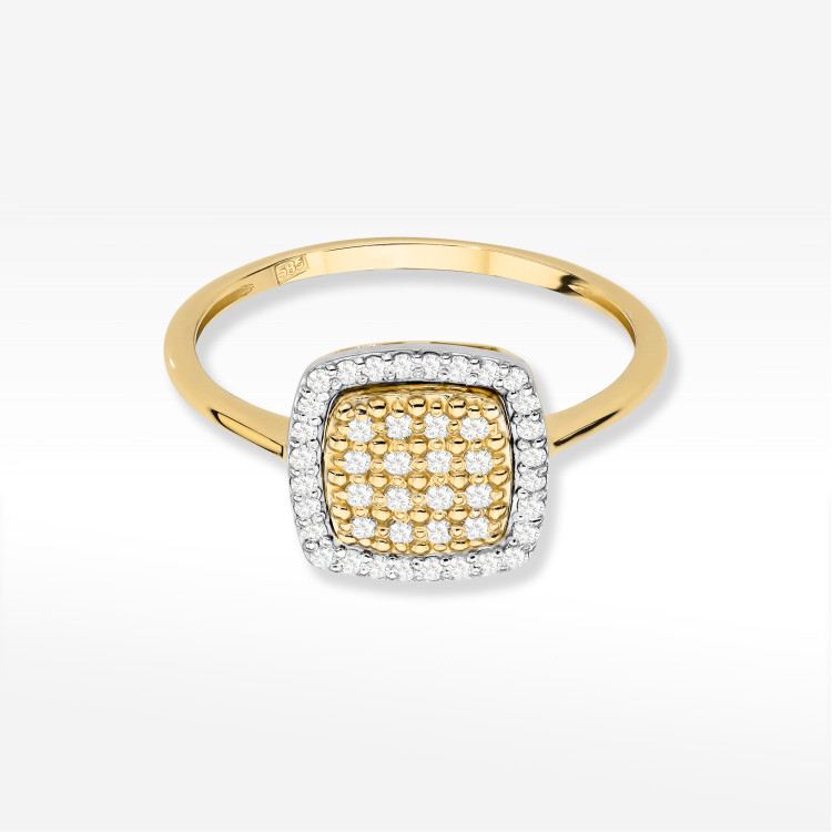 Pierścionek z diamentami 0,278ct żółte złoto W0568