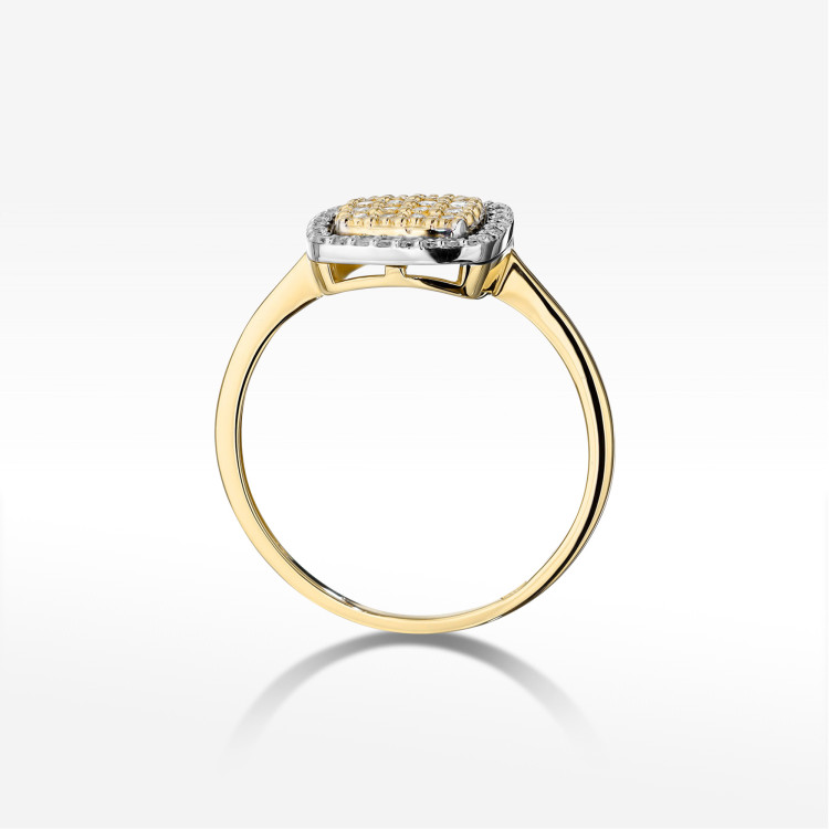 Pierścionek z diamentami 0,278ct żółte złoto W0568