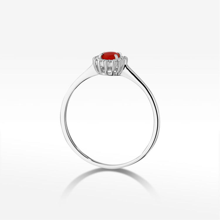 Pierścionek W0569 Koral 0,28ct białe złoto