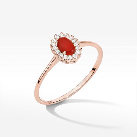Pierścionek W0569 Koral 0,28ct różowe złoto