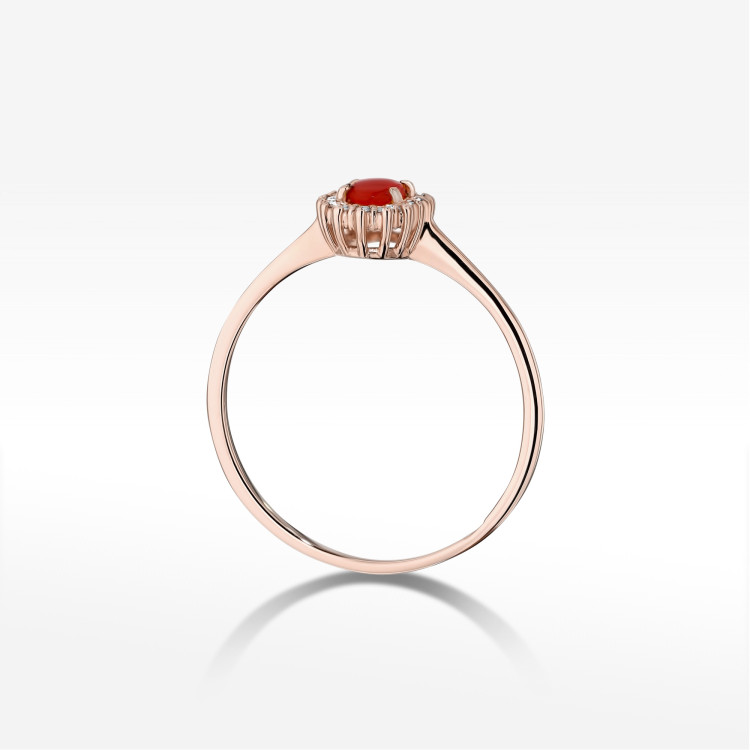 Pierścionek W0569 Koral 0,28ct różowe złoto