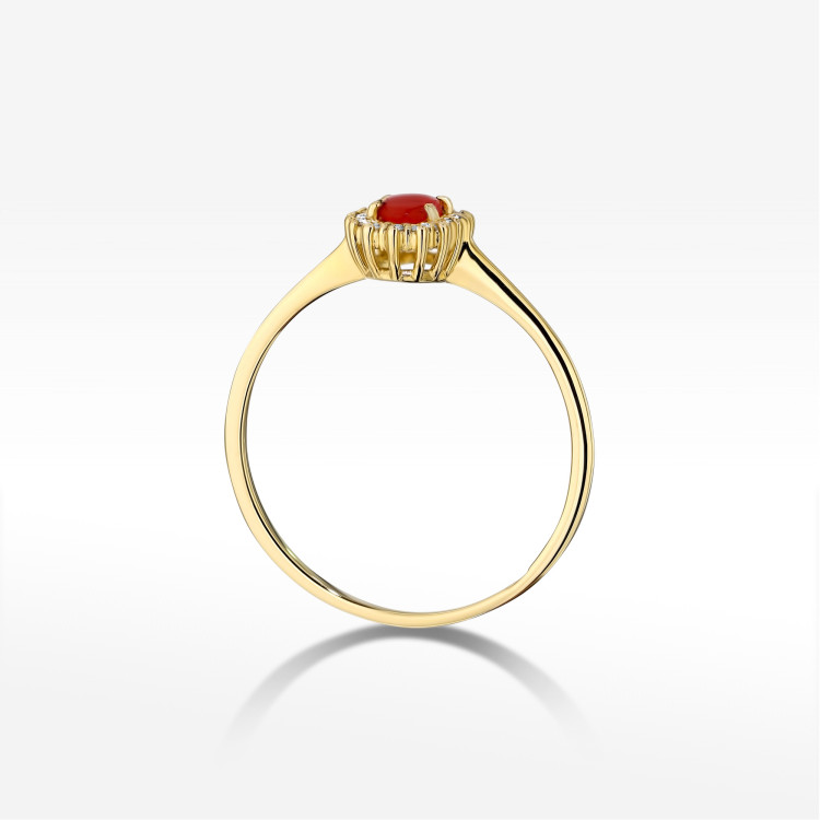 Pierścionek W0569 Koral 0,28ct żółte złoto