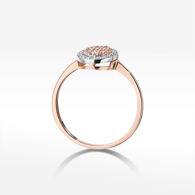 Pierścionek z diamentami 0,20ct różowe złoto W0570