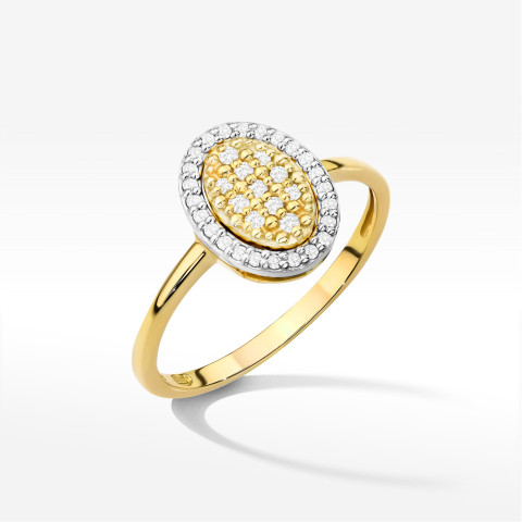 Pierścionek z diamentami 0,20ct żółte złoto W0570