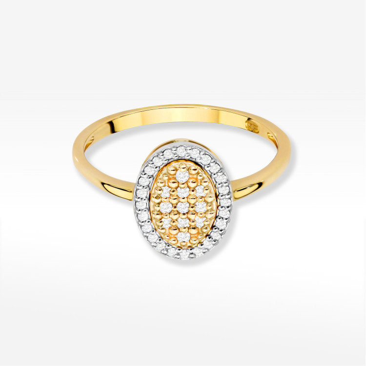 Pierścionek z diamentami 0,20ct żółte złoto W0570