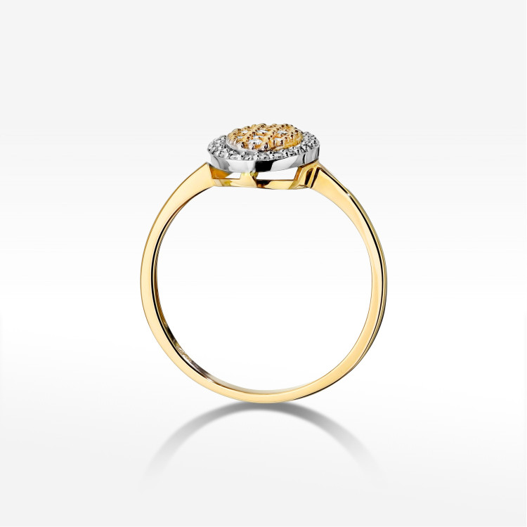 Pierścionek z diamentami 0,20ct żółte złoto W0570