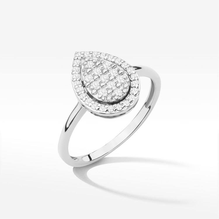 Pierścionek z diamentami 0,215ct białe złoto W0571