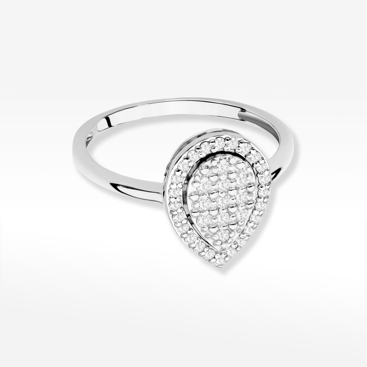 Pierścionek z diamentami 0,215ct białe złoto W0571