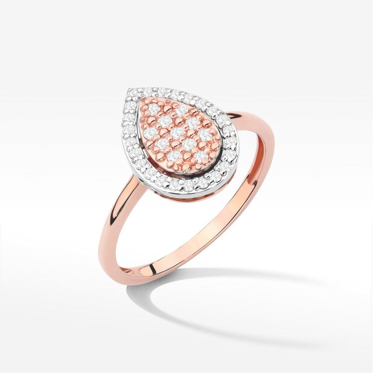 Pierścionek z diamentami 0,215ct różowe złoto W0571