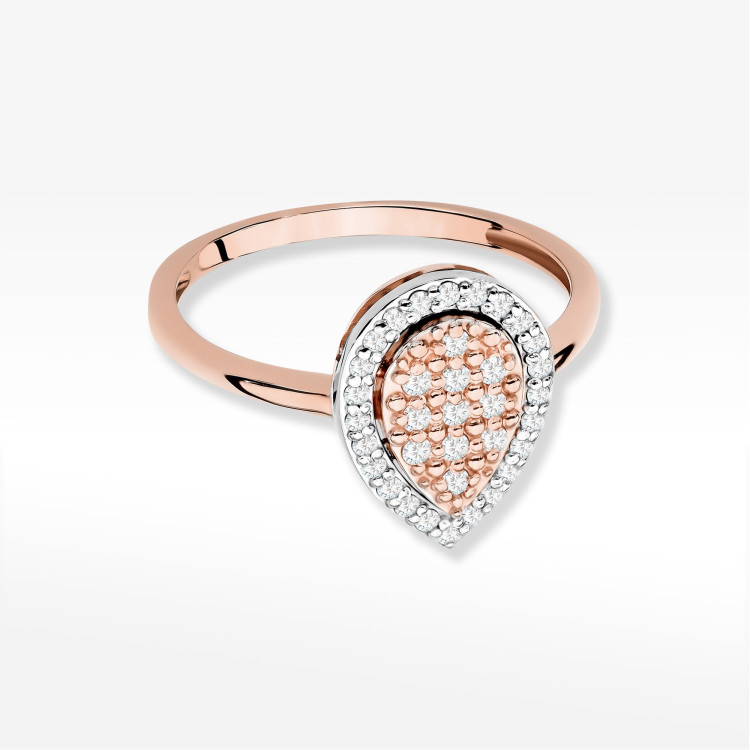 Pierścionek z diamentami 0,215ct różowe złoto W0571