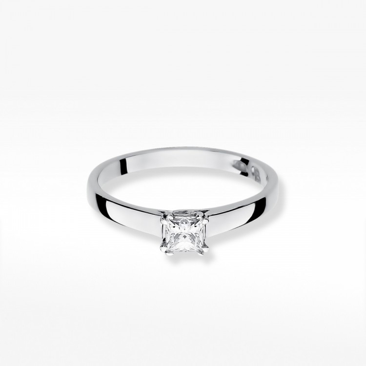 Pierścionek z białego złota z diamentem - próba 585 0,30CT W-347B