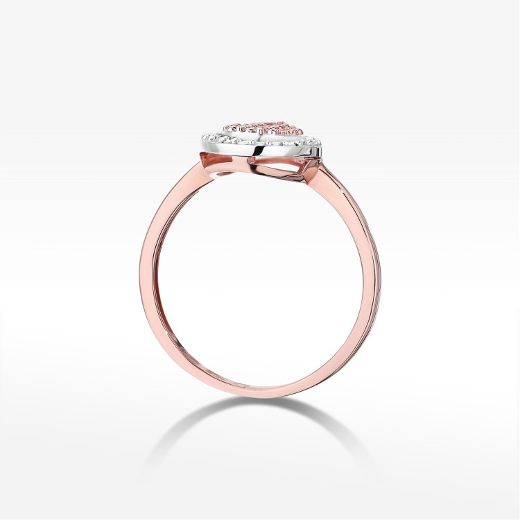 Pierścionek z diamentami 0,215ct różowe złoto W0571