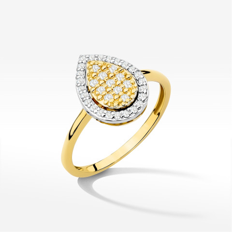 Pierścionek z diamentami 0,215ct żółte złoto W0571