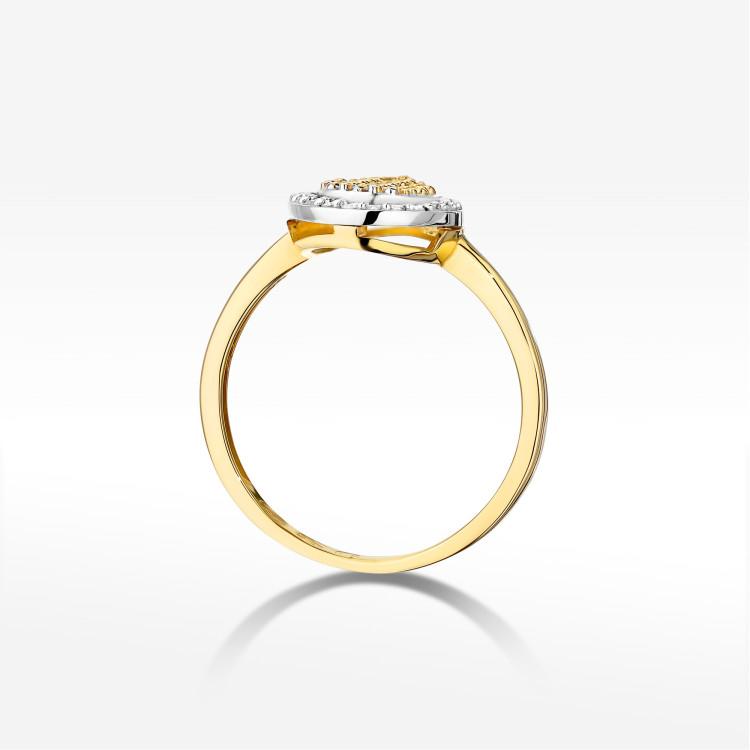 Pierścionek z diamentami 0,215ct żółte złoto W0571