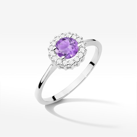 Pierścionek W0572 Ametyst 0,64ct białe złoto