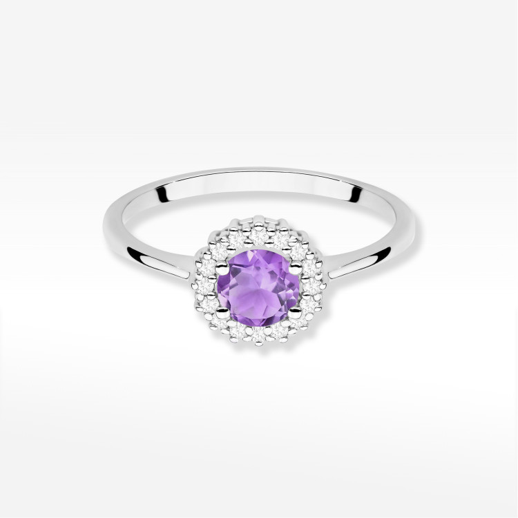 Pierścionek W0572 Ametyst 0,64ct białe złoto