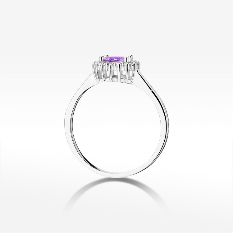 Pierścionek W0572 Ametyst 0,64ct białe złoto