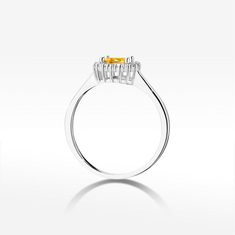 Pierścionek W0572 Cytryn 0,64ct białe złoto