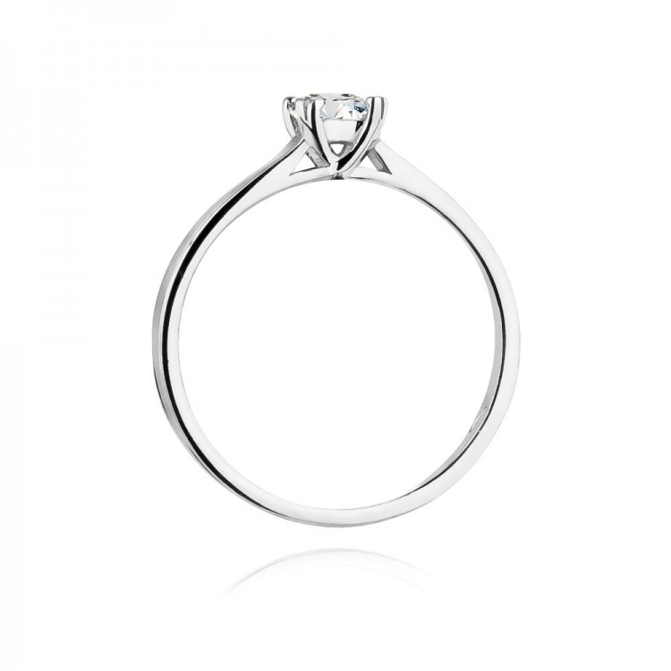 Pierścionek z białego złota z diamentem - próba 585 0,30CT W-347B