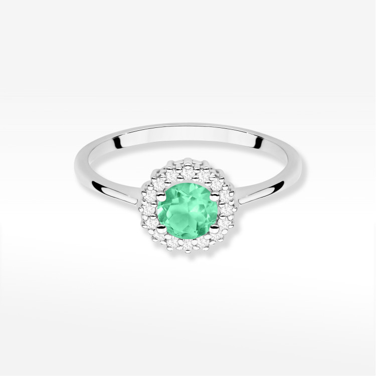 Pierścionek W0572 Szmaragd 0,64ct białe złoto