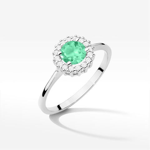 Pierścionek W0572 Szmaragd 0,64ct białe złoto