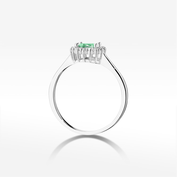 Pierścionek W0572 Szmaragd 0,64ct białe złoto