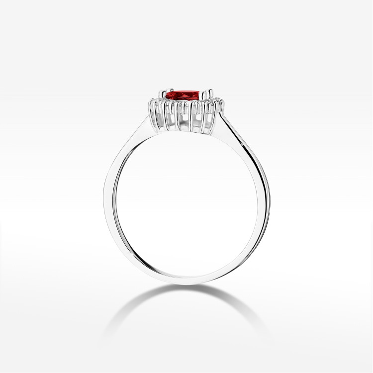 Pierścionek W0572 Granat 0,74ct białe złoto