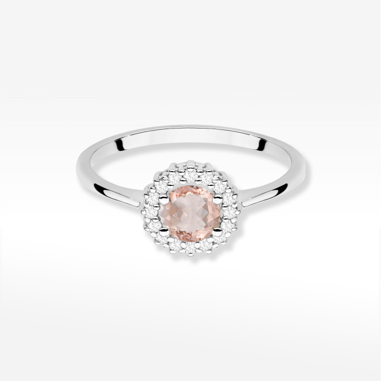 Pierścionek W0572 Morganit 0,54ct białe złoto
