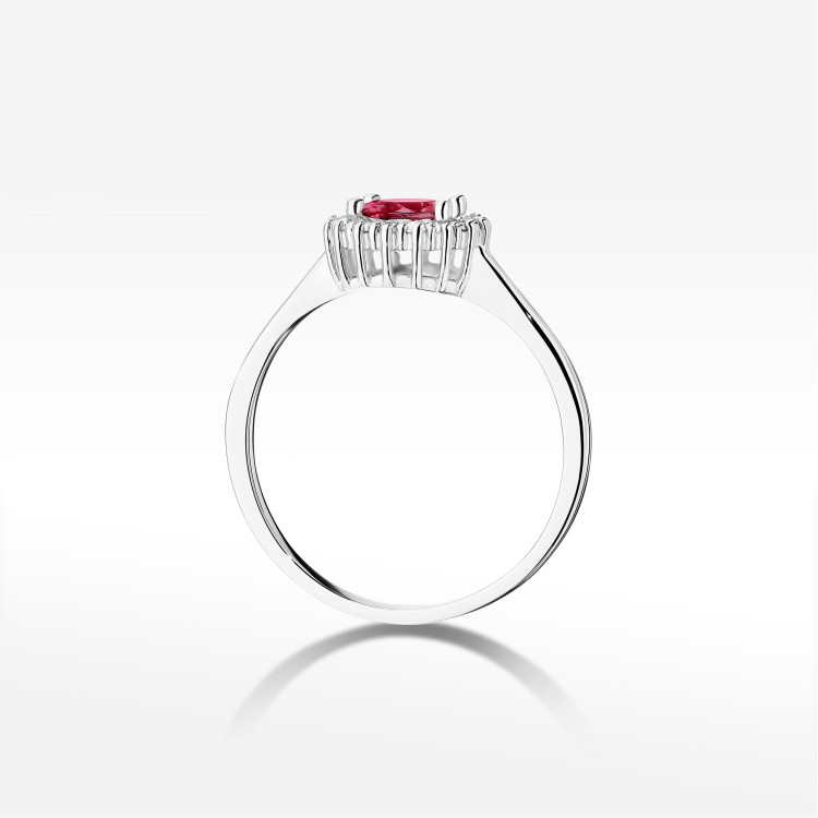 Pierścionek W0572 Rubin 0,74ct białe złoto