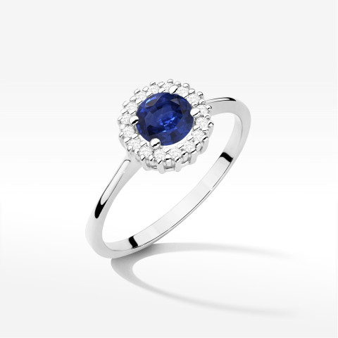 Pierścionek W0572 Szafir 0,64ct białe złoto
