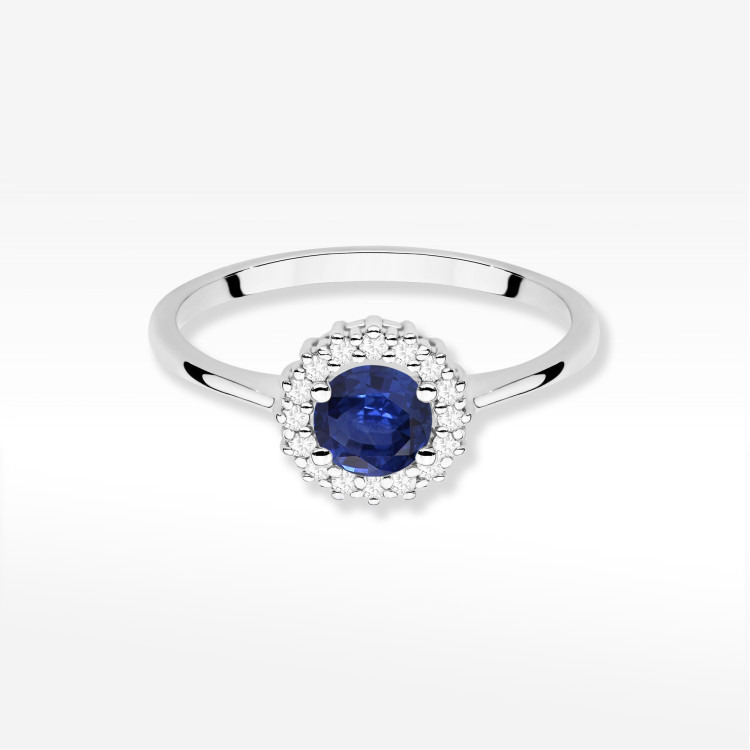 Pierścionek W0572 Szafir 0,64ct białe złoto