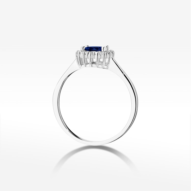Pierścionek W0572 Szafir 0,64ct białe złoto