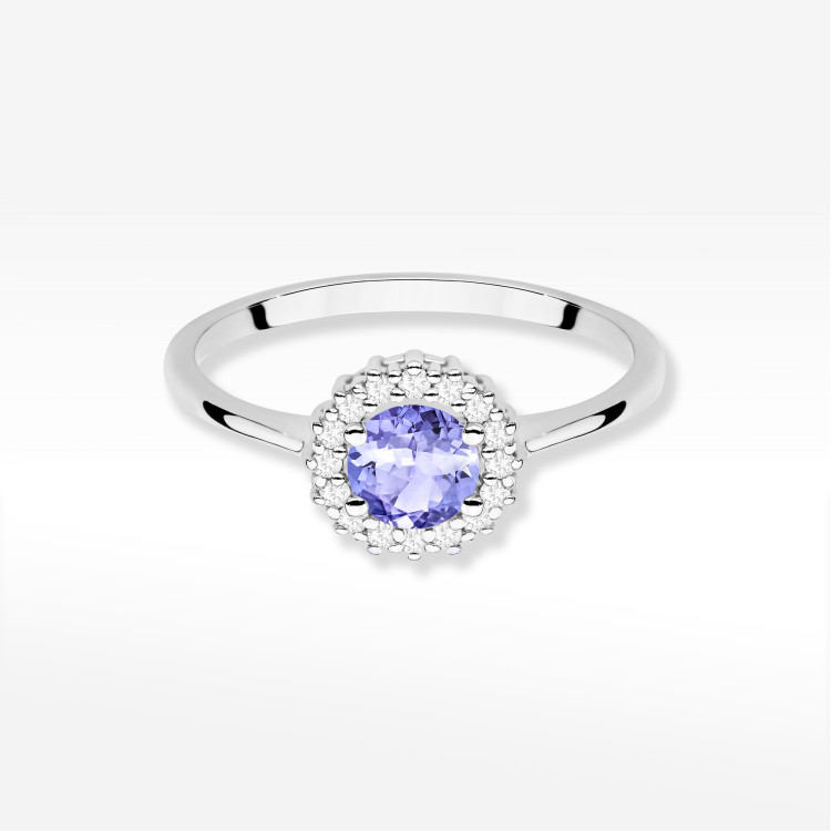 Pierścionek W0572 Tanzanit 0,64ct białe złoto