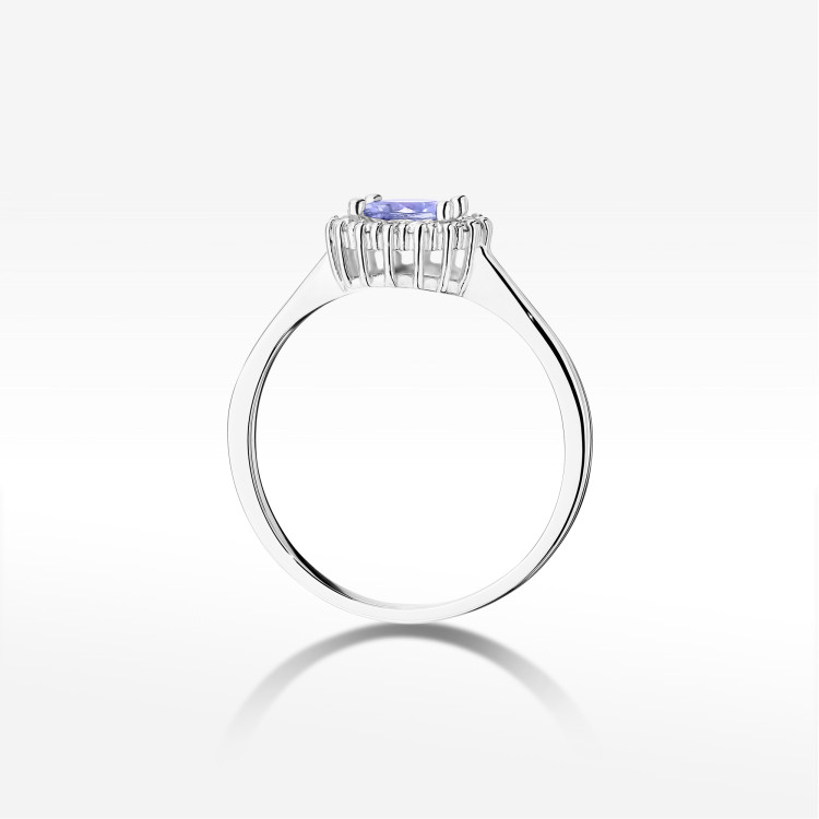 Pierścionek W0572 Tanzanit 0,64ct białe złoto